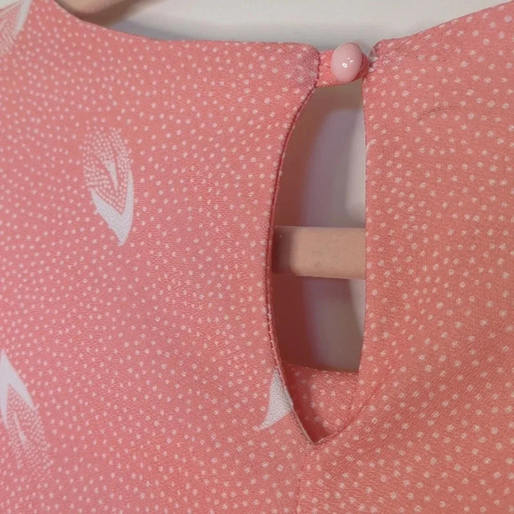 Tradition by Sears Pink/White Plus Size Drop Waist Short Sleeve Midi Dress - Picture 14 of 17